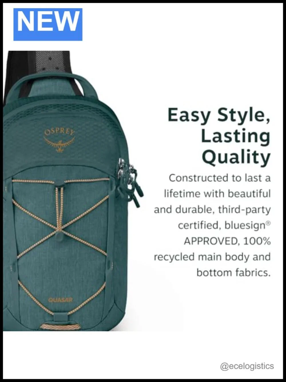 Osprey Quasar Shoulder Sling Bag Nylon Crossbody Tablet Water Bottle Pocket